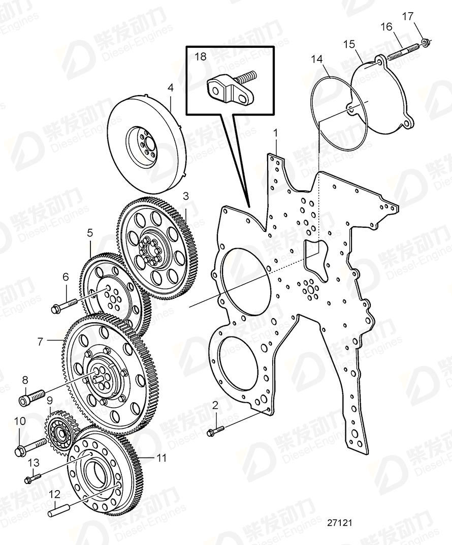 volvo penta Timing gear plate 3886313 Drawing volvo penta Timing gear plate 3886313 Drawing
